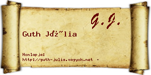 Guth Júlia névjegykártya